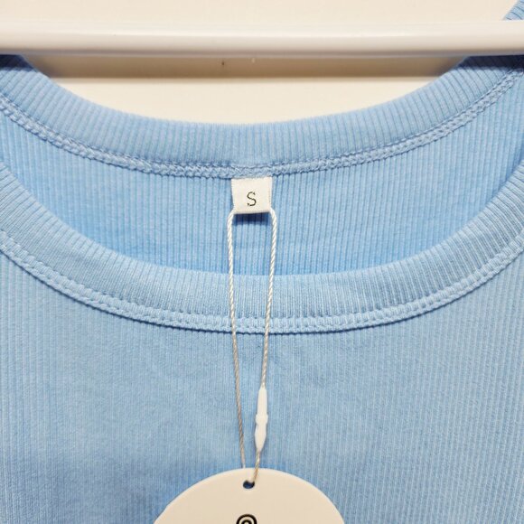 Blue Ribbed Tank Top Anrabess Size S Womens - Picture 3 of 8